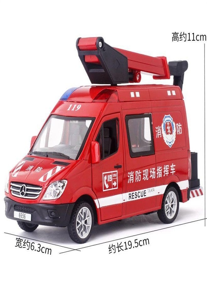 KING FORU City Services Pull Back Toy Car - 1:32 Scale Alloy Ambulance, Police & Fire Truck Model - Image 4